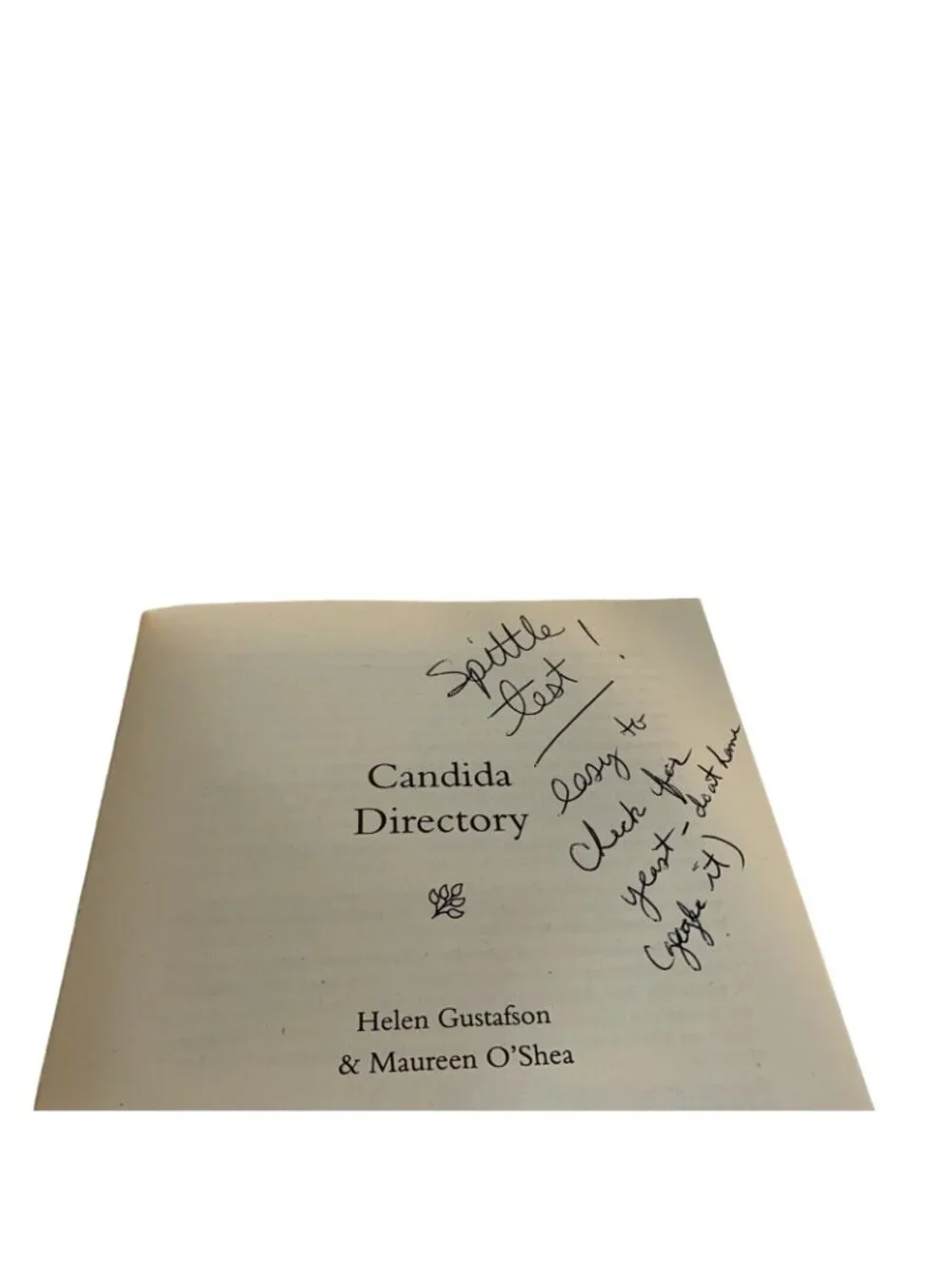 The Candida Directory Cookbook Helen Gustafson Maureen O’Shea 1998 Health Guide